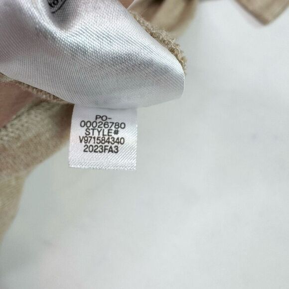 Vince Sweater Womens Medium Tan Neutral Cozy Mock Neck Neutral Minimalist - Picture 6 of 9